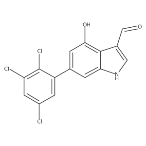 4-Hydroxy-6-(2,3,5-trichlorophenyl)indole-3-carboxaldehyde Structure