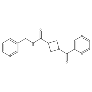 1-(pyrazine-2-carbonyl)-N-(pyridin-3-ylmethyl)azetidine-3-carboxamide结构式