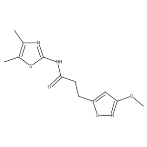 N-(4,5-dimethyl-1,3-thiazol-2-yl)-3-(3-methoxy-1,2-oxazol-5-yl)propanamide结构式