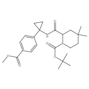 Tert-butyl 2-((1-(4-(methoxycarbonyl)phenyl)cyclopropyl)carbamoyl)-4,4-dimethylpiperidine-1-carboxylate结构式