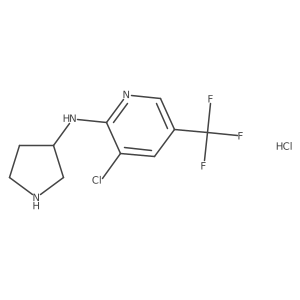 3-chloro-N-(pyrrolidin-3-yl)-5-(trifluoromethyl)pyridin-2-amine hydrochloride Structure