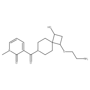 rel-3-((1R,3S)-1-(2-Aminoethoxy)-3-hydroxy-7-azaspiro[3.5]nonane-7-carbonyl)-1-methylpyridin-2(1H)-one Structure