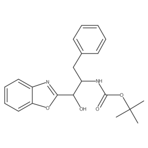 N-[2-(2-benzoxazolyl)-2-hydroxy-1-(phenylmethyl)ethyl]carbamic acid 1,1-dimethylethyl ester Structure