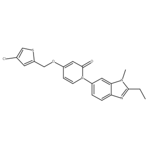 4-((4-Chlorothiophen-2-yl)methoxy)-1-(2-ethyl-1-methyl-1H-benzimidazol-6-yl)pyridin-2(1H)-one结构式