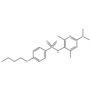 4-butoxy-N-(2-(dimethylamino)-4,6-dimethylpyrimidin-5-yl)benzenesulfonamide Structure