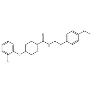 4-((3-bromopyridin-2-yl)oxy)-N-(4-methoxyphenethyl)piperidine-1-carboxamide结构式
