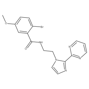 2-bromo-5-methoxy-N-(2-(2-(pyrimidin-2-yl)-1H-imidazol-1-yl)ethyl)benzamide结构式