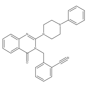 2-((4-oxo-2-(4-phenylpiperazin-1-yl)quinazolin-3(4H)-yl)methyl)benzonitrile Structure