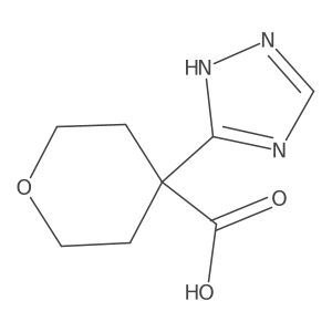 4-(1H-1,2,4-triazol-3-yl)oxane-4-carboxylic acid结构式