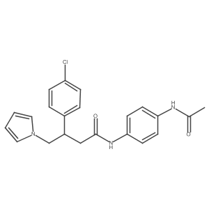 N-[4-(acetylamino)phenyl]-3-(4-chlorophenyl)-4-(1H-pyrrol-1-yl)butanamide结构式