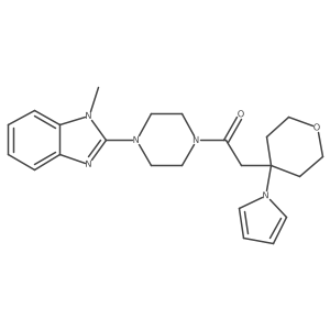 1-[4-(1-methyl-1H-benzimidazol-2-yl)piperazin-1-yl]-2-[4-(1H-pyrrol-1-yl)tetrahydro-2H-pyran-4-yl]ethanone Structure