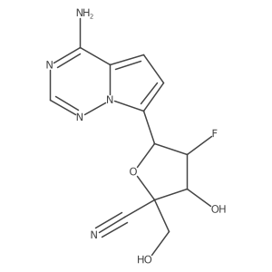 (2R)-5-(4-aminopyrrolo[2,1-f][1,2,4]triazin-7-yl)-4-fluoro-3-hydroxy-2-(hydroxymethyl)oxolane-2-carbonitrile结构式