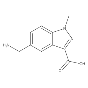 5-(Aminomethyl)-1-methyl-1H-indazole-3-carboxylic acid结构式
