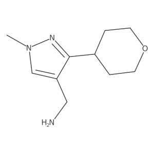 [1-methyl-3-(oxan-4-yl)-1H-pyrazol-4-yl]methanamine结构式