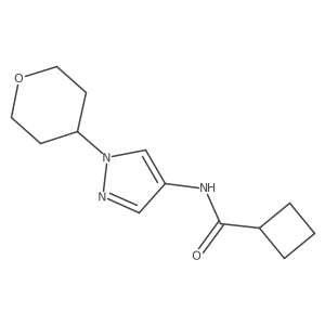 N-(1-(tetrahydro-2H-pyran-4-yl)-1H-pyrazol-4-yl)cyclobutanecarboxamide结构式
