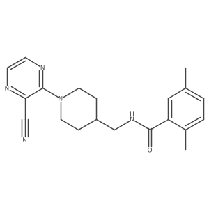 N-((1-(3-cyanopyrazin-2-yl)piperidin-4-yl)methyl)-2,5-dimethylbenzamide结构式