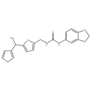 1-(Benzo[d][1,3]dioxol-5-yl)-3-((5-(hydroxy(thiophen-3-yl)methyl)thiophen-2-yl)methyl)urea结构式