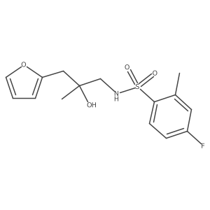 4-fluoro-N-(3-(furan-2-yl)-2-hydroxy-2-methylpropyl)-2-methylbenzenesulfonamide结构式