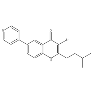 3-Bromo-2-isopentyl-6-(pyridin-4-yl)quinolin-4-ol Structure