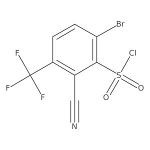 6-Bromo-2-cyano-3-(trifluoromethyl)benzenesulfonyl chloride结构式