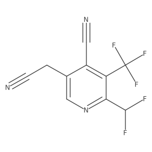 5-(Cyanomethyl)-2-(difluoromethyl)-3-(trifluoromethyl)isonicotinonitrile结构式