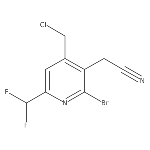 2-(2-Bromo-4-(chloromethyl)-6-(difluoromethyl)pyridin-3-yl)acetonitrile结构式