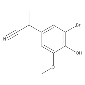 2-(3-Bromo-4-hydroxy-5-methoxyphenyl)propanenitrile Structure