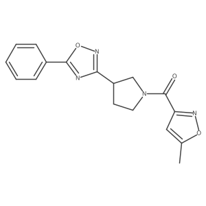 (5-Methylisoxazol-3-yl)(3-(5-phenyl-1,2,4-oxadiazol-3-yl)pyrrolidin-1-yl)methanone Structure