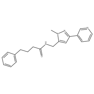 N-((1-methyl-3-(pyridin-3-yl)-1H-pyrazol-5-yl)methyl)-4-phenylbutanamide结构式