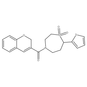 4-(2H-chromene-3-carbonyl)-7-(thiophen-2-yl)-1lambda6,4-thiazepane-1,1-dione Structure