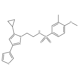 N-(2-(5-cyclopropyl-3-(thiophen-3-yl)-1H-pyrazol-1-yl)ethyl)-4-methoxy-3-methylbenzenesulfonamide Structure