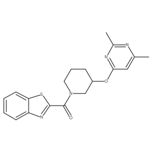 Benzo[d]thiazol-2-yl(3-((2,6-dimethylpyrimidin-4-yl)oxy)piperidin-1-yl)methanone结构式
