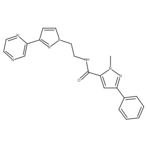 1-methyl-3-phenyl-N-(2-(3-(pyrazin-2-yl)-1H-pyrazol-1-yl)ethyl)-1H-pyrazole-5-carboxamide Structure