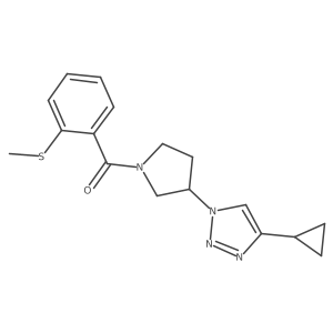(3-(4-cyclopropyl-1H-1,2,3-triazol-1-yl)pyrrolidin-1-yl)(2-(methylthio)phenyl)methanone结构式