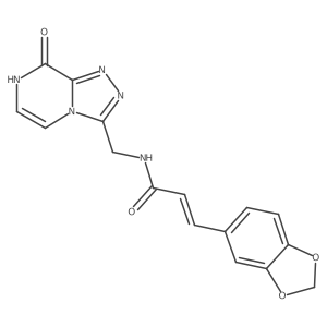 (Z)-3-(benzo[d][1,3]dioxol-5-yl)-N-((8-hydroxy-[1,2,4]triazolo[4,3-a]pyrazin-3-yl)methyl)acrylamide结构式