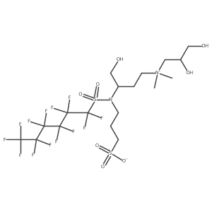 3-({4-[(2,3-Dihydroxypropyl)(dimethyl)azaniumyl]-1-hydroxy-2-butanyl}[(perfluorohexyl)sulfonyl]amino)-1-propanesulfonate结构式