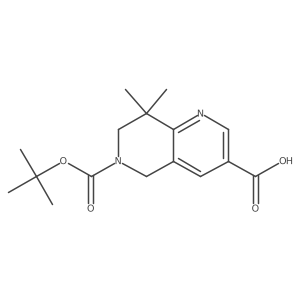8,8-Dimethyl-6-[(2-methylpropan-2-yl)oxycarbonyl]-5,7-dihydro-1,6-naphthyridine-3-carboxylic acid Structure