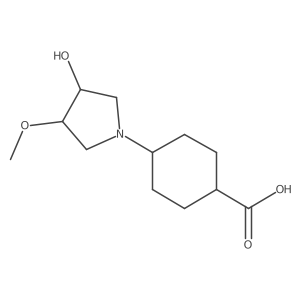 4-(3-Hydroxy-4-methoxypyrrolidin-1-yl)cyclohexane-1-carboxylic acid结构式