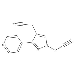 2-(1-(prop-2-yn-1-yl)-3-(pyridin-4-yl)-1H-pyrazol-4-yl)acetonitrile Structure