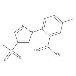 5-fluoro-2-(4-methanesulfonyl-1H-pyrazol-1-yl)benzene-1-carboximidamide Structure