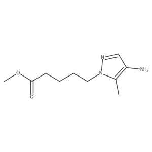 methyl 5-(4-amino-5-methyl-1H-pyrazol-1-yl)pentanoate结构式