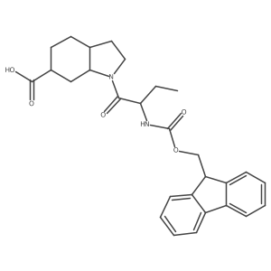 1-[2-({[(9H-fluoren-9-yl)methoxy]carbonyl}amino)butanoyl]-octahydro-1H-indole-6-carboxylic acid Structure