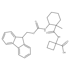1-[2-({[(9H-fluoren-9-yl)methoxy]carbonyl}amino)-1-methylcyclohexaneamido]cyclobutane-1-carboxylic acid Structure