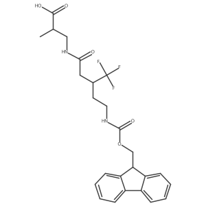 3-[5-({[(9H-fluoren-9-yl)methoxy]carbonyl}amino)-3-(trifluoromethyl)pentanamido]-2-methylpropanoic acid结构式