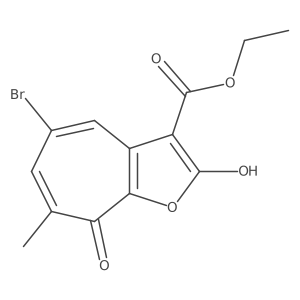 Ethyl 5-bromo-8-hydroxy-7-methyl-2-oxo-2H-cyclohepta[b]furan-3-carboxylate结构式