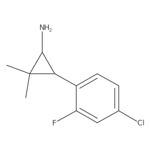 rac-(1R,3R)-3-(4-chloro-2-fluorophenyl)-2,2-dimethylcyclopropan-1-amine结构式