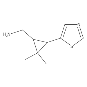 rac-[(1R,3R)-2,2-dimethyl-3-(1,3-thiazol-5-yl)cyclopropyl]methanamine结构式