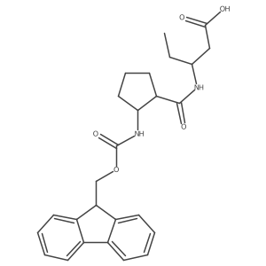 (3S)-3-{[(1RS,2SR)-2-({[(9H-fluoren-9-yl)methoxy]carbonyl}amino)cyclopentyl]formamido}pentanoic acid Structure