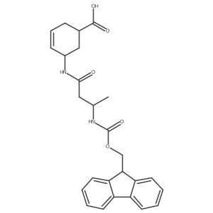 (1RS,5SR)-5-[(3R)-3-({[(9H-fluoren-9-yl)methoxy]carbonyl}amino)butanamido]cyclohex-3-ene-1-carboxylic acid Structure