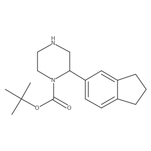 tert-butyl 2-(2,3-dihydro-1H-inden-5-yl)piperazine-1-carboxylate Structure